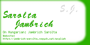 sarolta jambrich business card